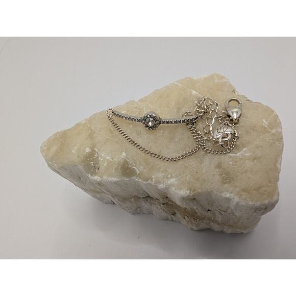 Brighton Silver Tone Crystal Accent Adjustable Bracelet 7.5-9.5 in - Picture 2 of 5